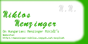 miklos menzinger business card